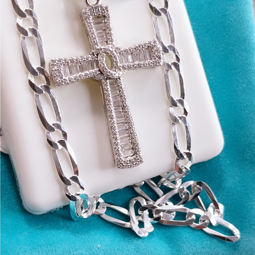 Silver Cross Pendant Necklace
